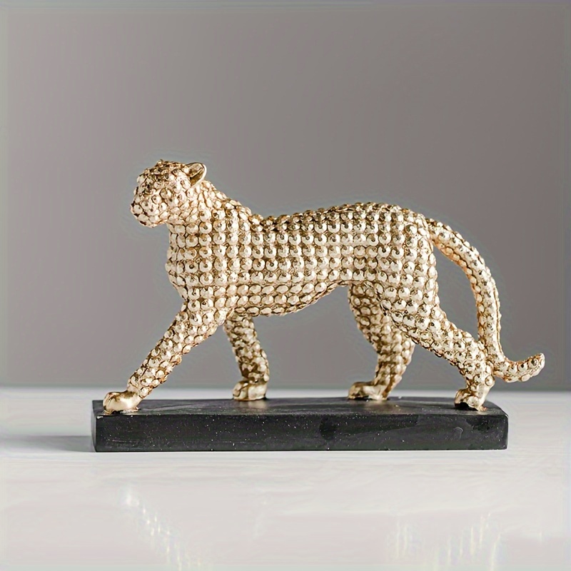 Modern Polyresin Cheetah Figurine Home Decor Realistic - Temu