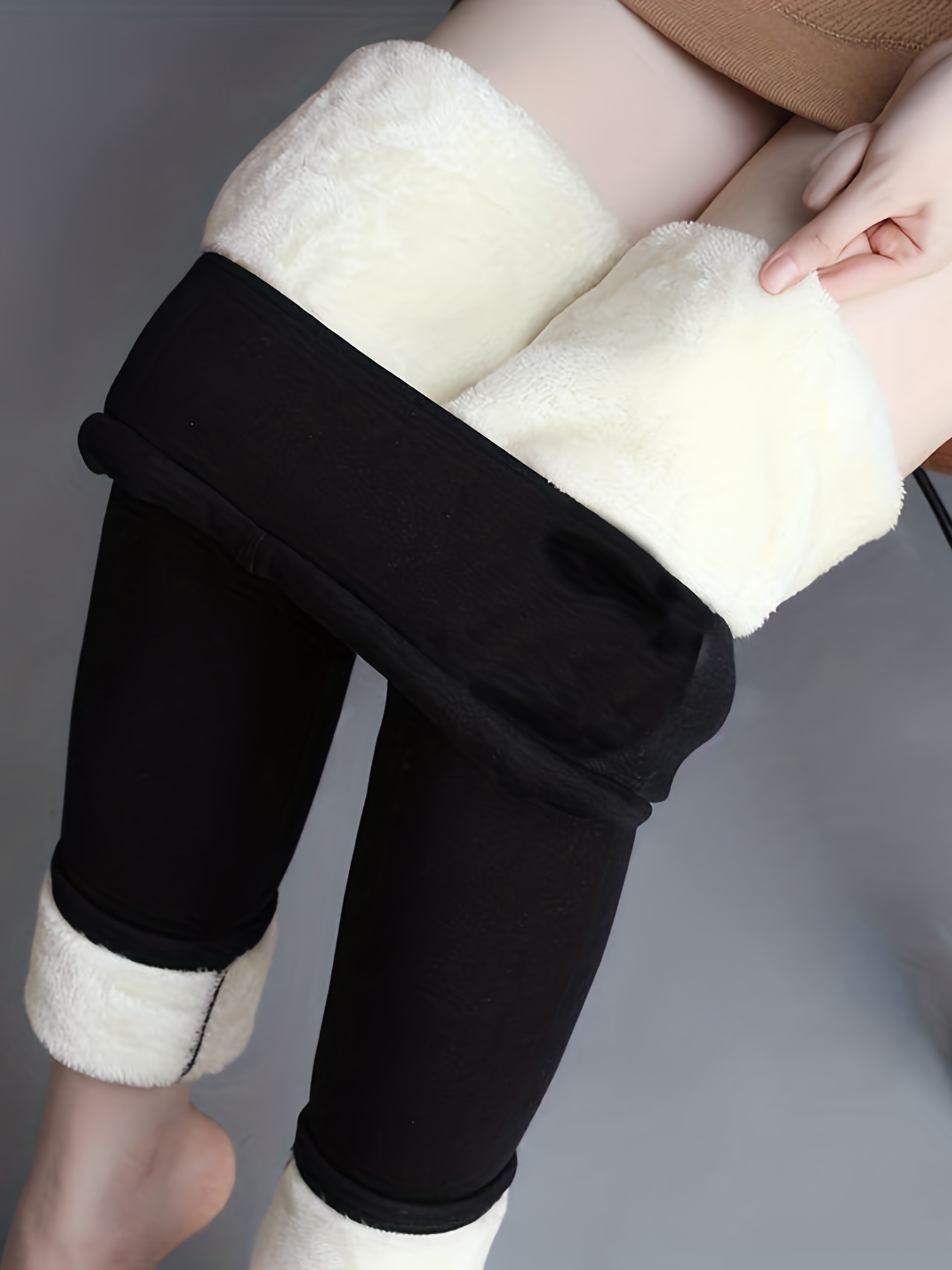 Plus Size Fleece Lined Leggings - Temu Canada