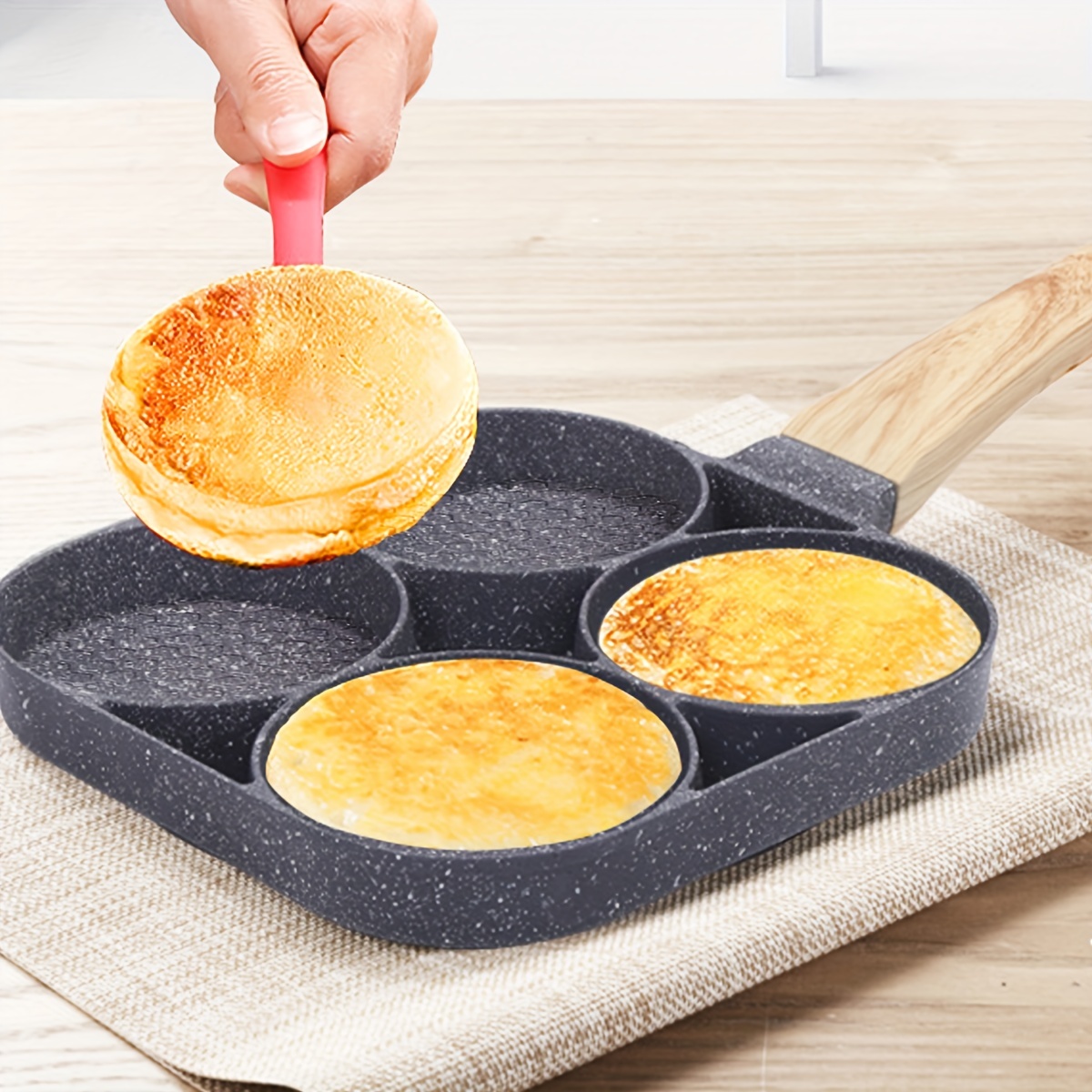 Egg Hamburger Frying Pan Non stick Egg Pancake Maker Wooden - Temu