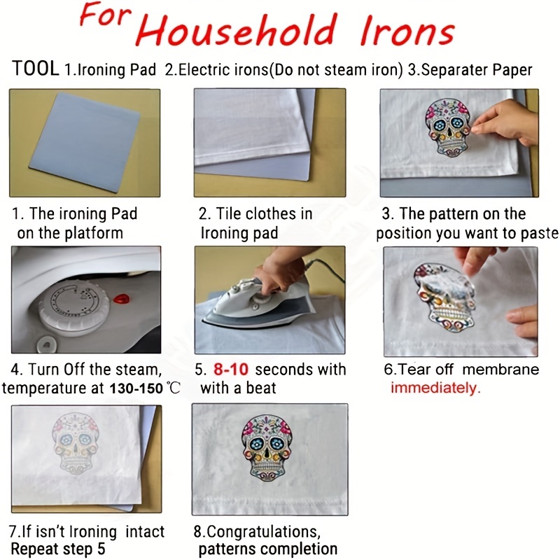 Creative Hand-Painted Hot Transfer Stickers for Clothing