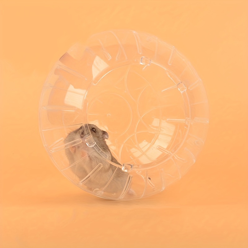 keep your small pet active with this fun and durable transparent plastic sports wheel