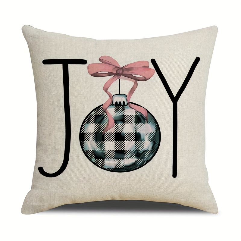 Christmas Snowman Landscaping Christmas Tree Bell Throw Pillow Cover Home  Sofa Cushion Cover Linen Blend Letters Car Pillow Home Pillow Insert Not  Included - Temu