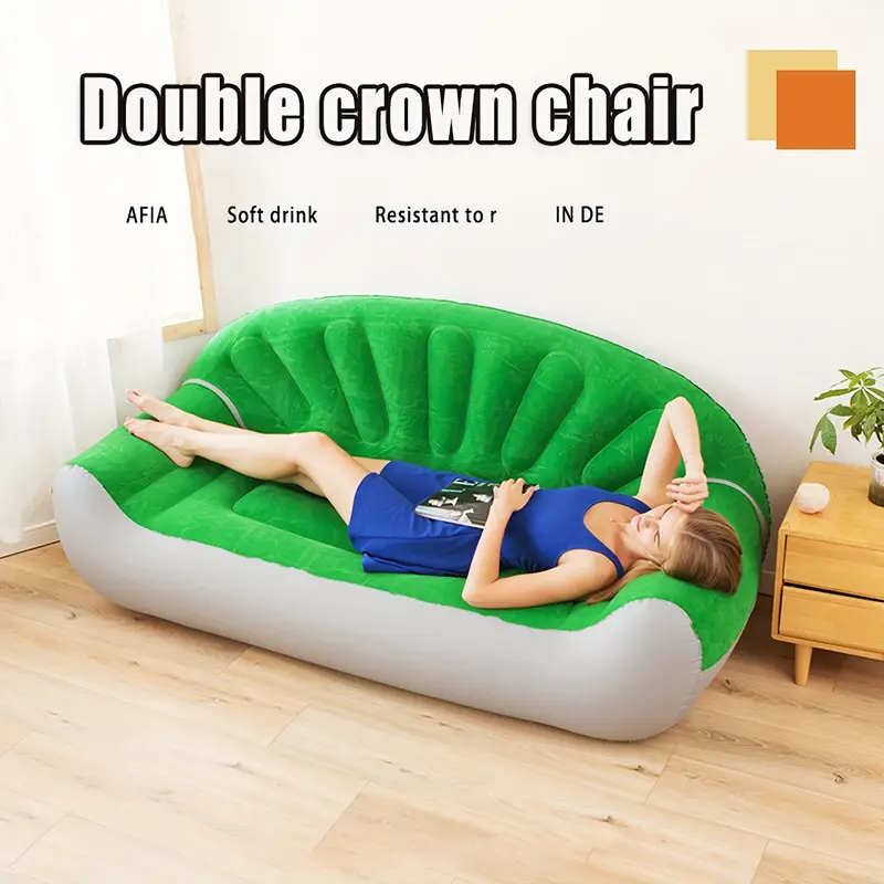 Crown Shape Flocking Inflatable Chair