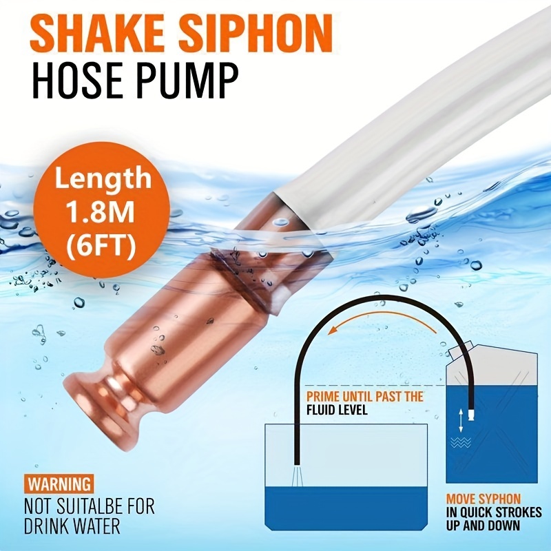 Gas Siphon Hose Pump Shaker Siphon for Gasoline Fuel Transfer Safe  Multi-Purpose Self Priming Pump 6 Foot High Grade Hose 1/2 Valve - Yahoo  Shopping