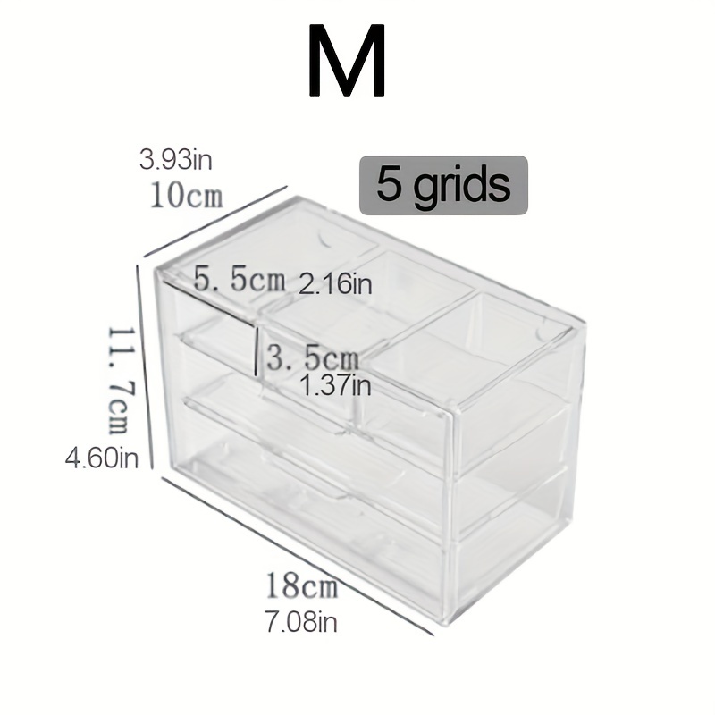 Small Drawer Organizer Desktop Storage Box Makeup Organizer Clear