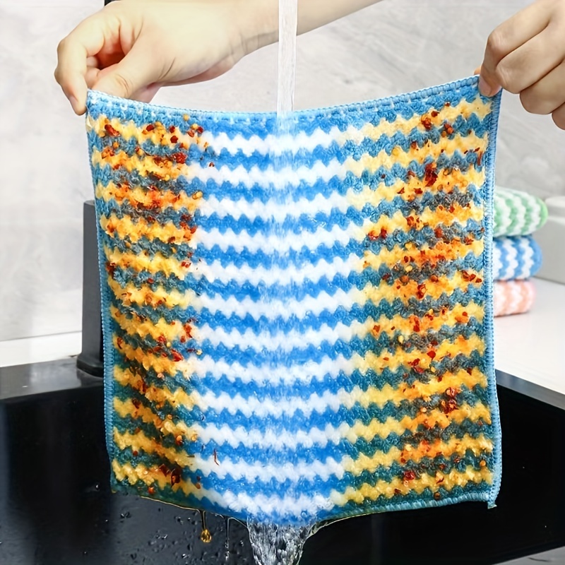 5pcs Washable Microfiber Home Restaurant Cleaning Dish Cloth Hand Towel Dish  Towel