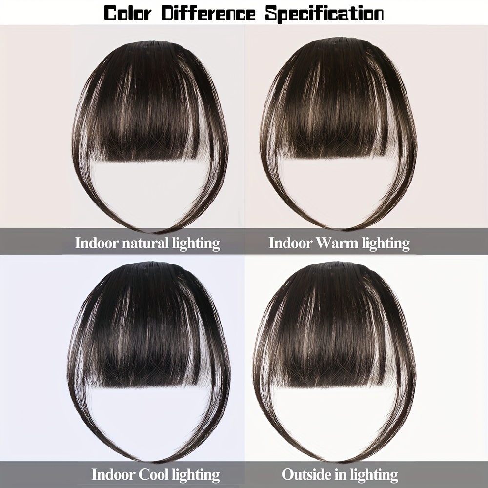 Synthetic Hair Bangs Invisible Clip in Air Bangs Hairpieces Temu