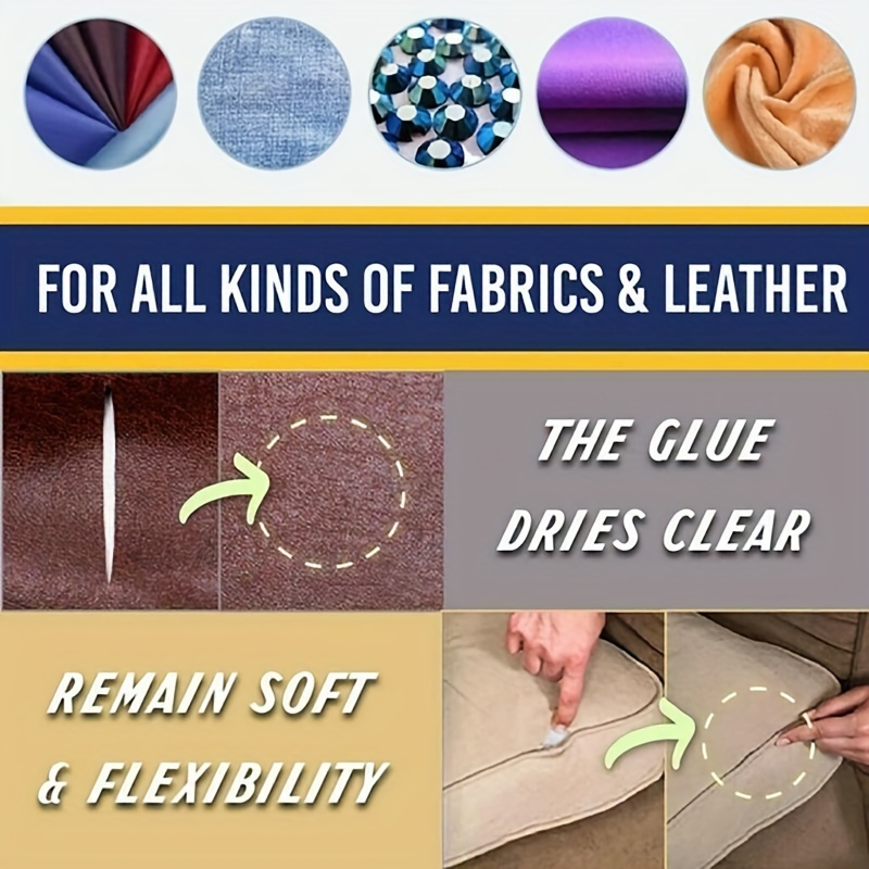 50ML Sew Glue Clothes Fabric Leather Sew Glue Kit Secure Fast Drying Glue  Liquid Sewing Ultra-stick Adhesives Waterproof