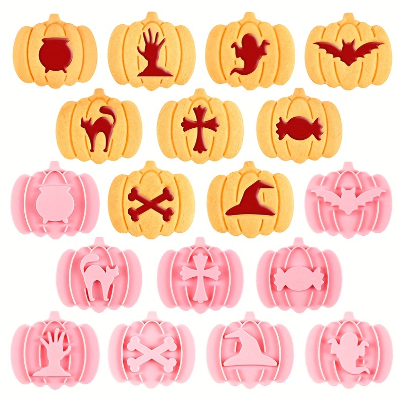 Halloween Cookie Cutter Set 8 Pcs Cookie Cutters For Making Pumpkin Bat  Witch Cat Pie 3D Mini Fondant Cookie Stampers For DIY Cake Baking  Decoration