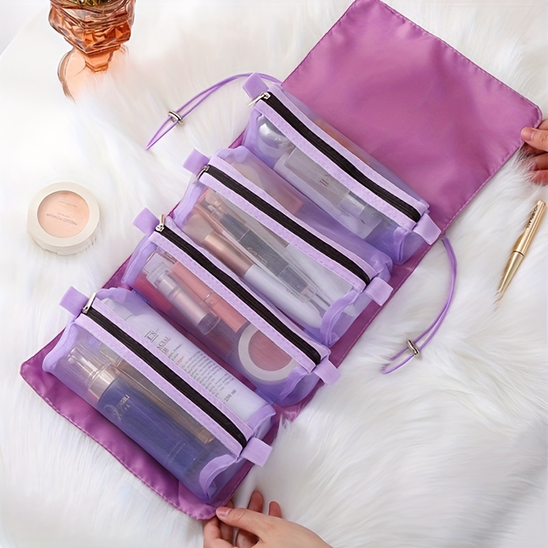4 in 1 Makeup Bag Toiletry Bag Compact Kit Quick Roll Up Organizer