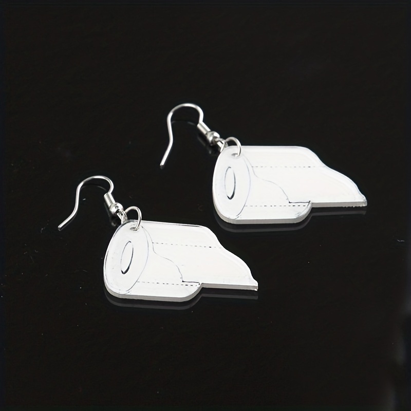 Acrylic Toilet Paper Roll Paper Earrings