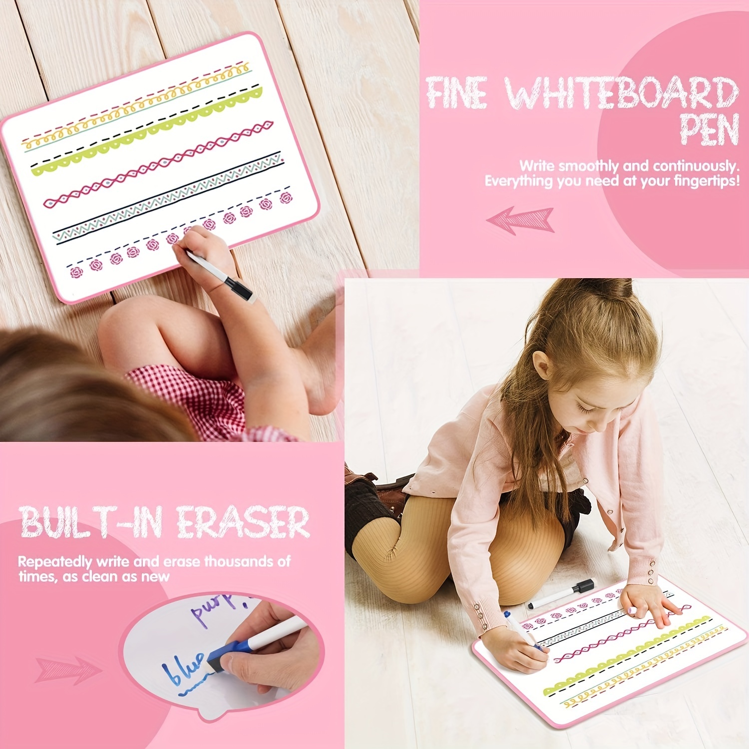 Dry Erase Marker Whiteboard Wipe Marker With Eraser - Temu