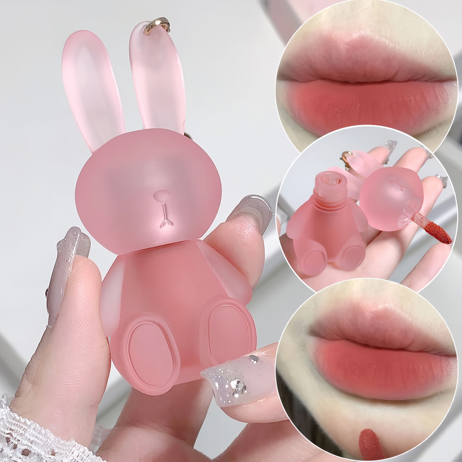 

Lovely Rabbit Shape Lip Mud, Velvet Matte Lip Clay Non-stick Cup Not Easy To Fade, Long Lasting And Moisturizing Lip Gloss, Makeup Liquid Lipstick Non-drying Valentine's Day Gifts