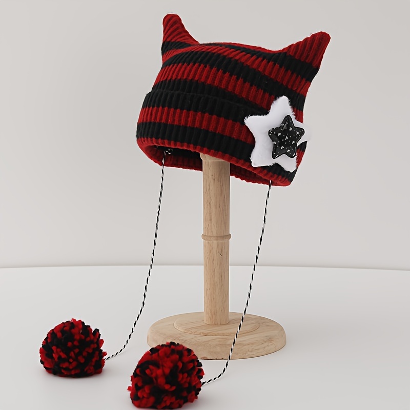 Warm Baby Beanie Kawaii Cartoon Cat Ear Crochet Bonnet for Toddler