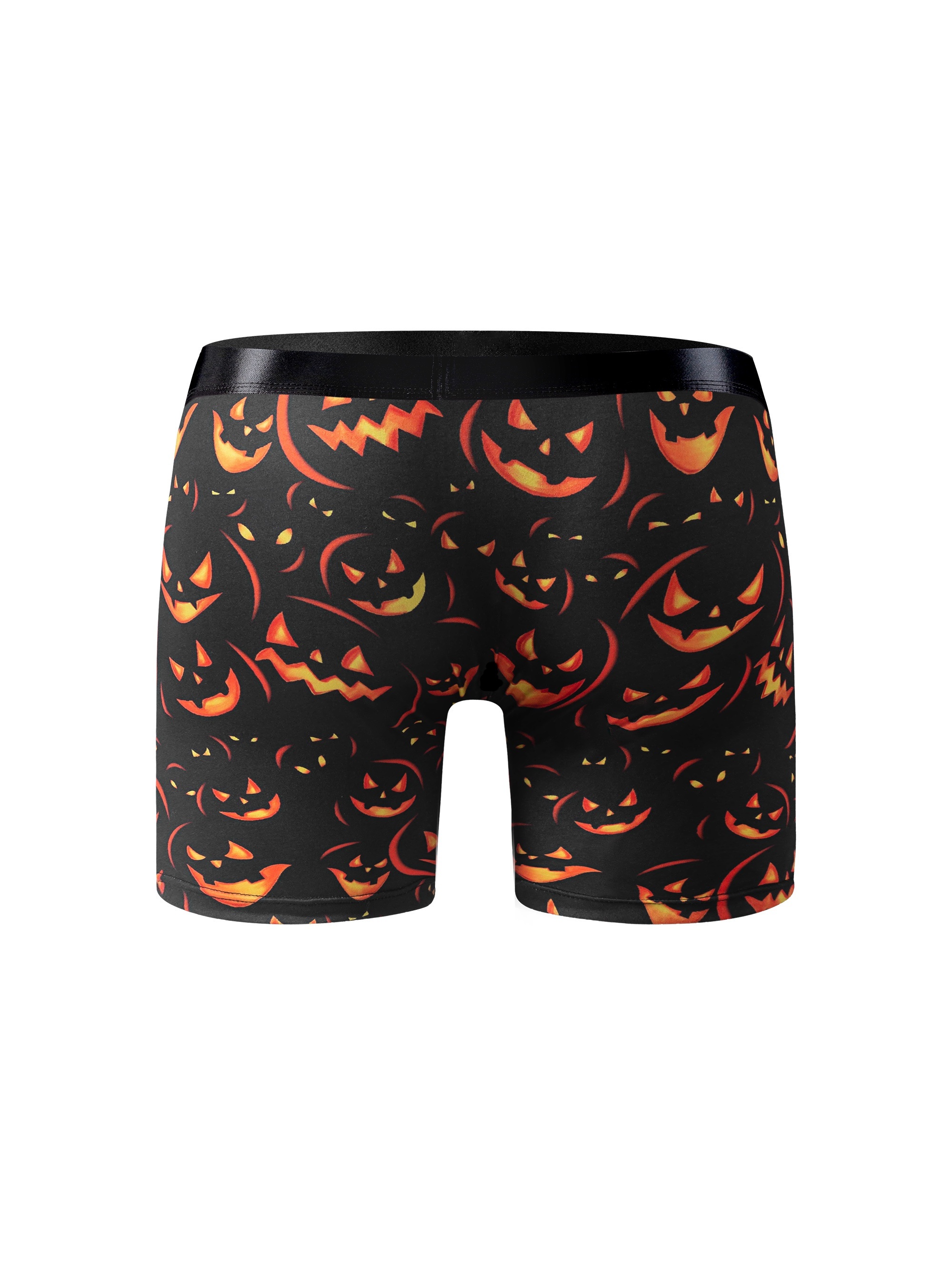 Plus Size Men's Halloween Pumpkin Pattern Print Long Boxers - Temu