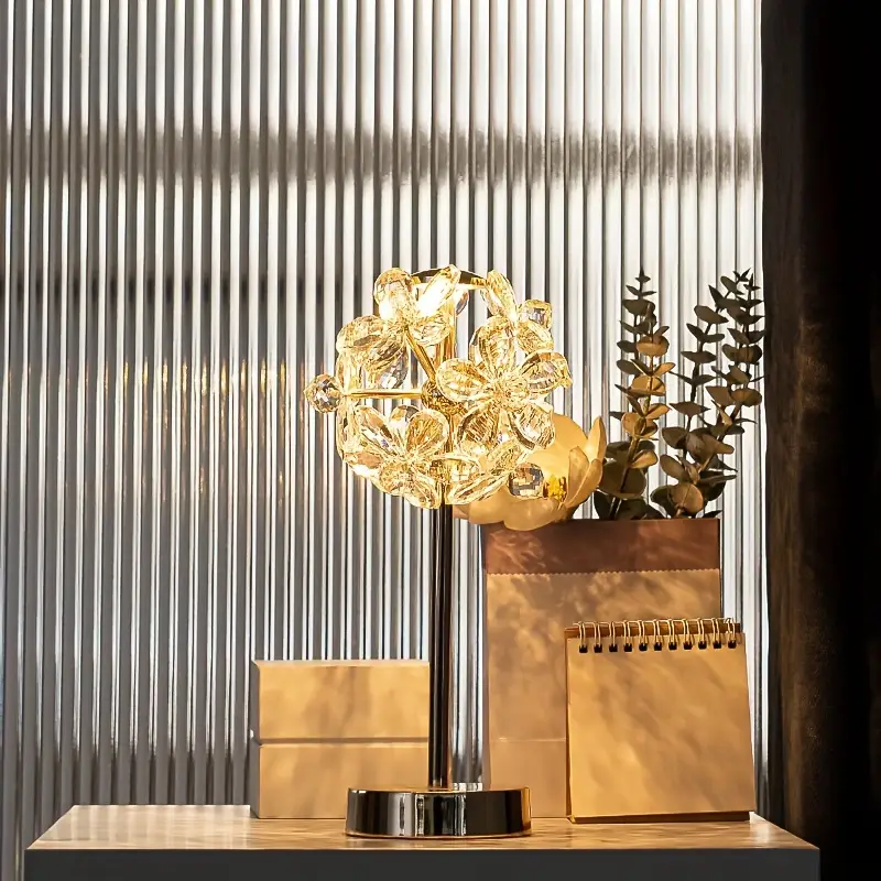 1pc bedroom bedside table lamp usb k9 crystal ball dandelion decorative lamp small mini study desk lamp living room princess room cocktail lounge lighting night lamp ambient table lamp lighting supplies details 5