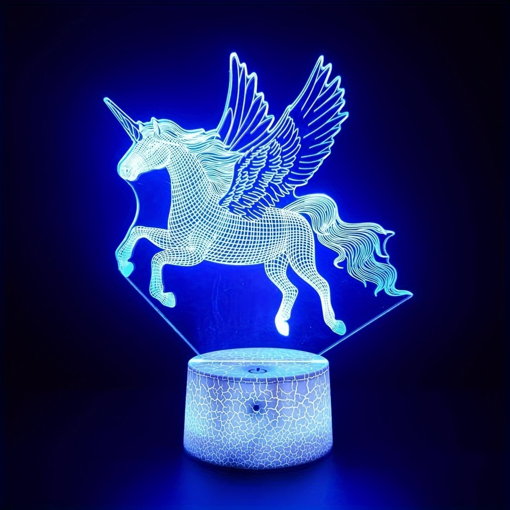 Acquista Lampada da notte a LED in resina Luna Unicorno Cartoon Lampada per  bambini Decorazione camera da letto romantica per bambini Giocattolo per  bambina Regalo per bambini Luce carina