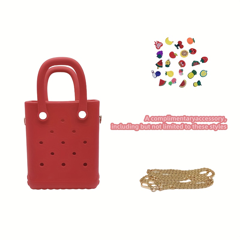 Mini Summer Beach Bag, Waterproof Tote Bag With Charm Accessories, Cute ...