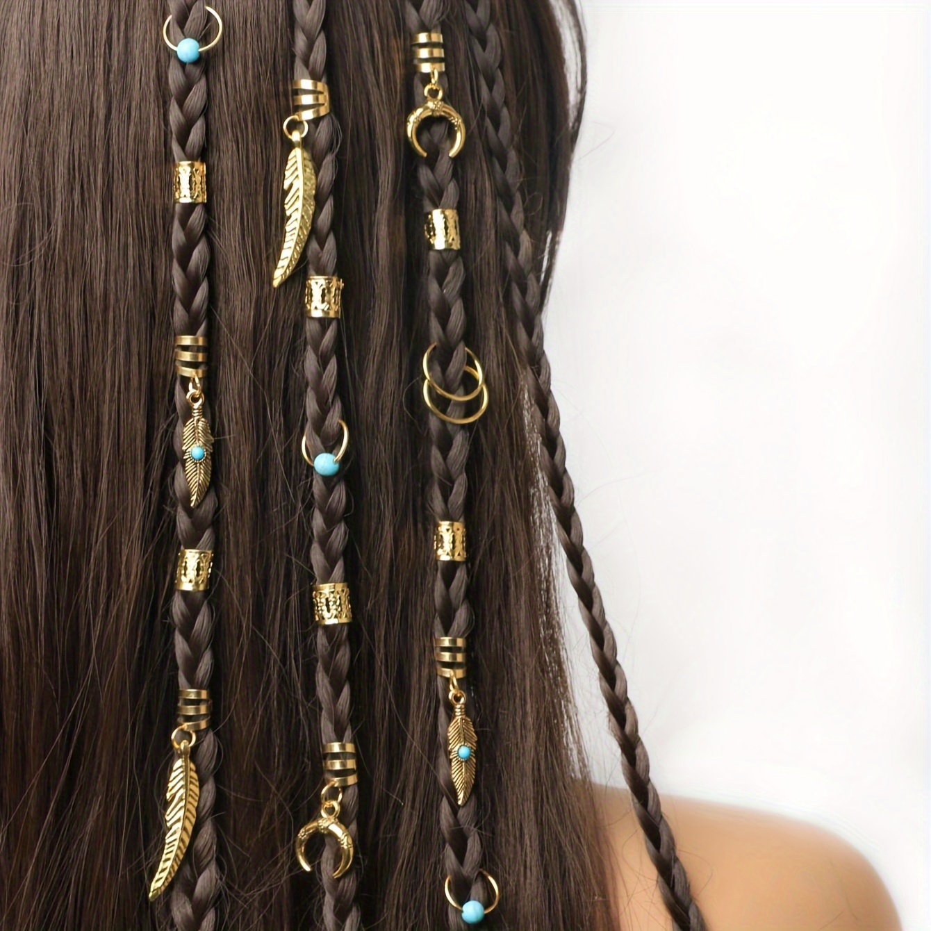 152 piezas de joyería de vikingos para el cabello, cuentas de tubo de runas  nórdicas, anillos de puños de metal, accesorios para el cabello para – Yaxa  Colombia