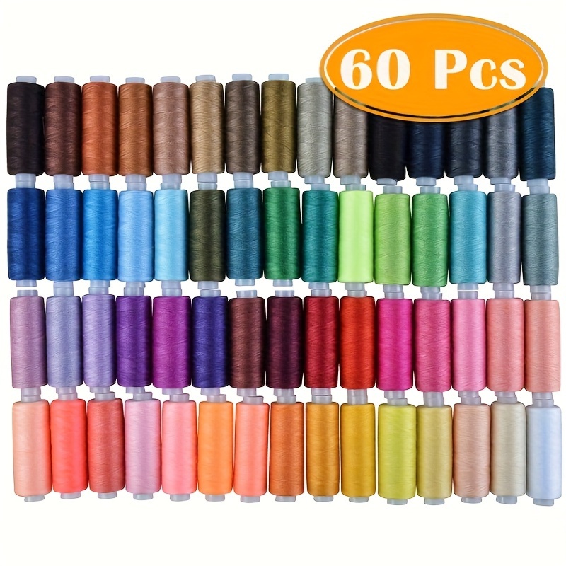 CiaraQ Sewing Threads Kits, 60 Colors Polyester 250 Yards Per Spools for  Hand Sewing & Embroidery