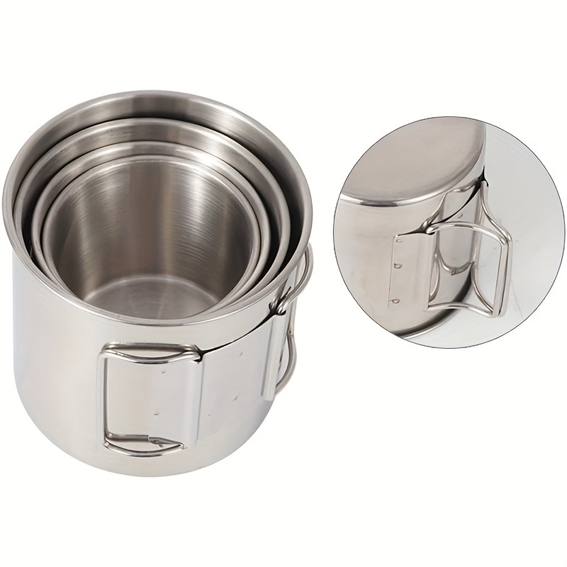 250ml Aluminum Camping Mug Coffee Cup with Folding Handles Water Cup Mug