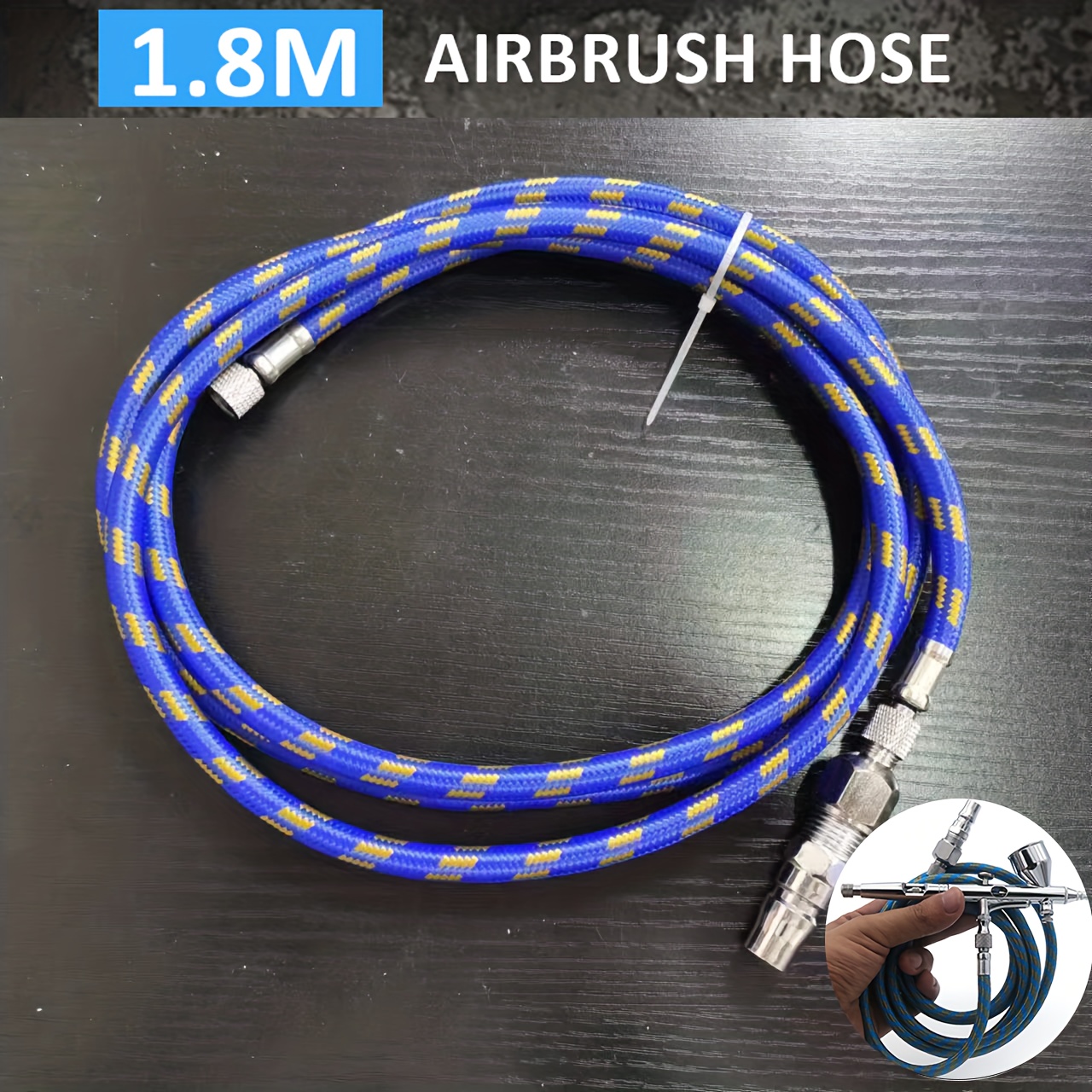 1.8m Airbrush Air Hose 1/8-1/4 Airbrush Gun Adapter