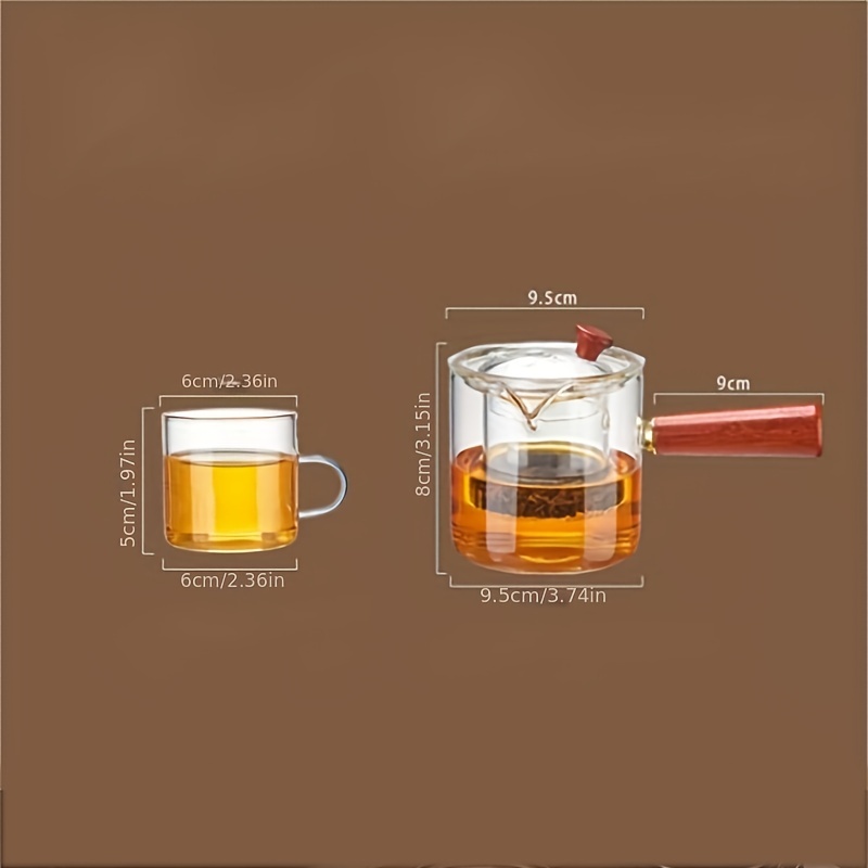 Side Handle Glass Teapot Household Glass Teapot And Tea Cup Set