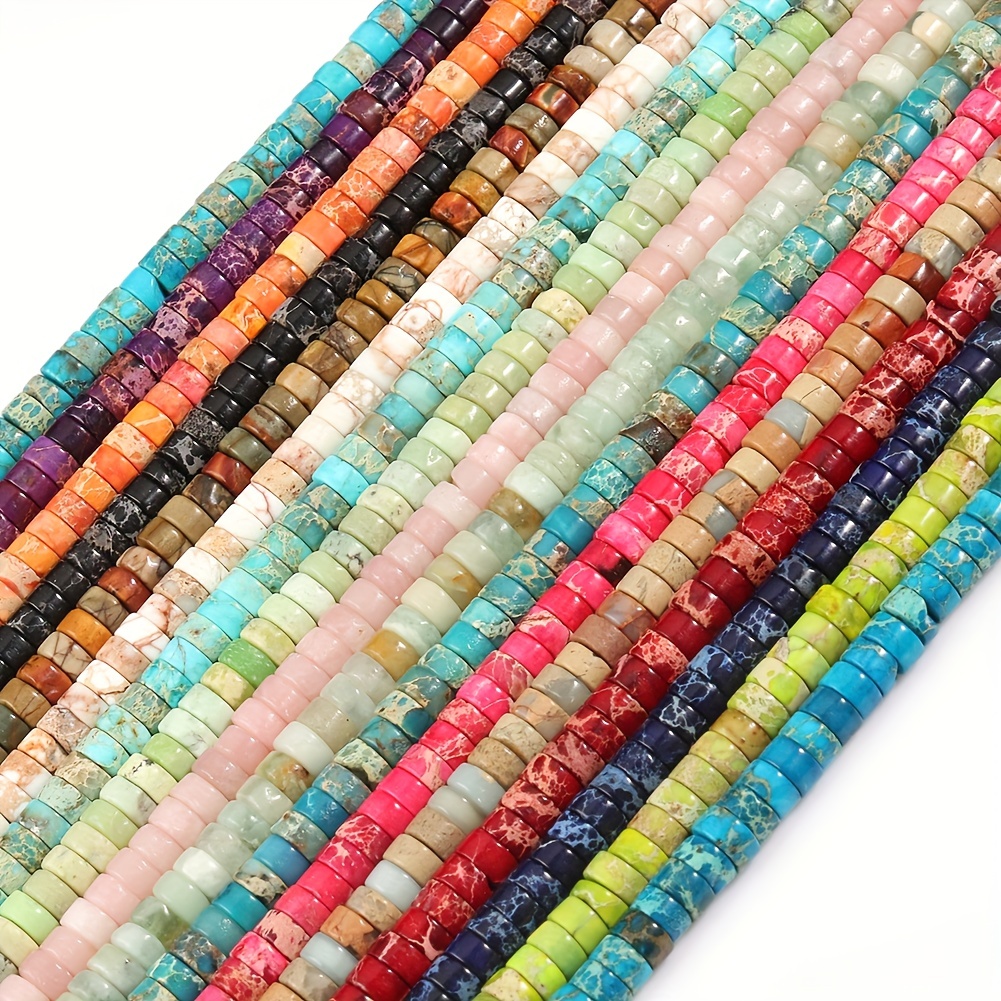 Loose Spacer Flat Round Stone Beads For Jewelry Making Diy - Temu