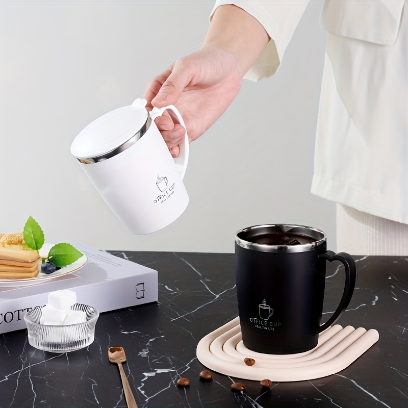 Simple Modern Travel Mug, Office Double-layer Coffee Mug With