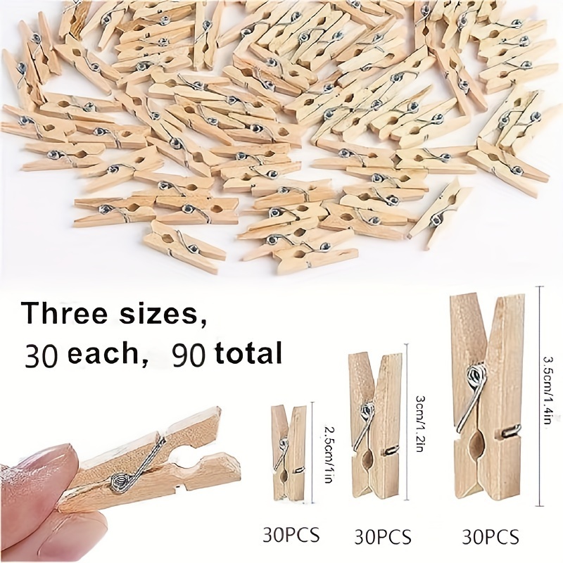 Mini pinces à linge de noël en bois, 20 pièces, 50 paquets, petite