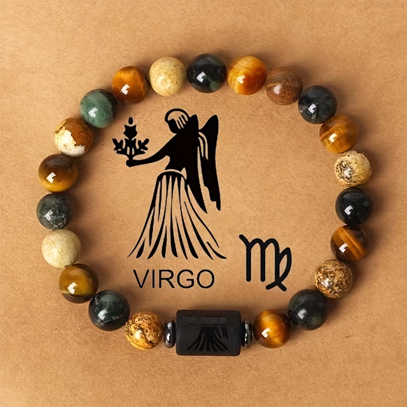 Zodiac Sign Stone Beaded Bracelets for Couples