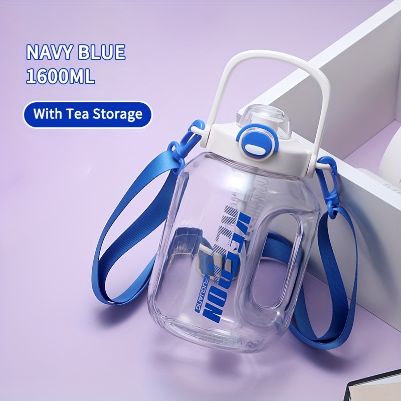 800/1300/1800mL Big Belly Cup Cute Straw Cup With Straps Sports Water  Bottle Outdoor Sports Fitness Cups Portable Water Cups