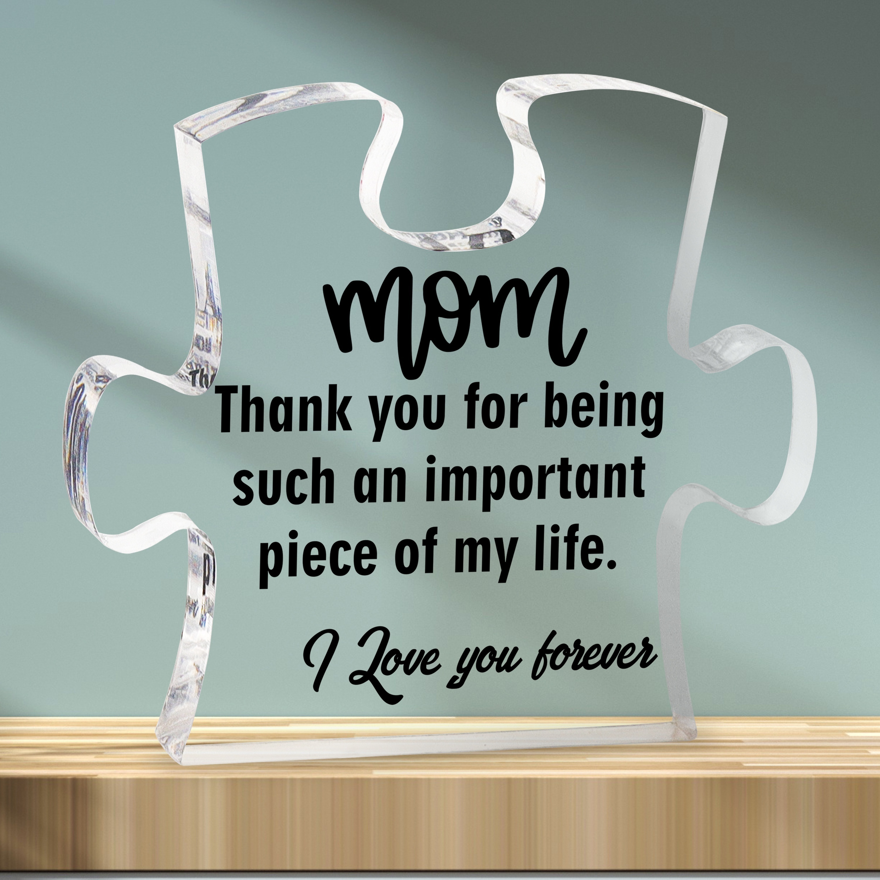 Engraved Acrylic Block Puzzle Mom Present, Birthday Gifts For Mom