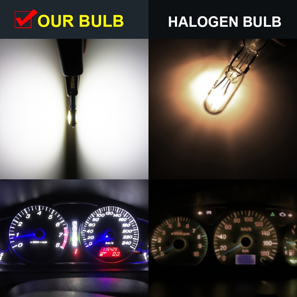 10 Pcs Led Voiture Tableau de Bord Large Lumière Auto Jauge