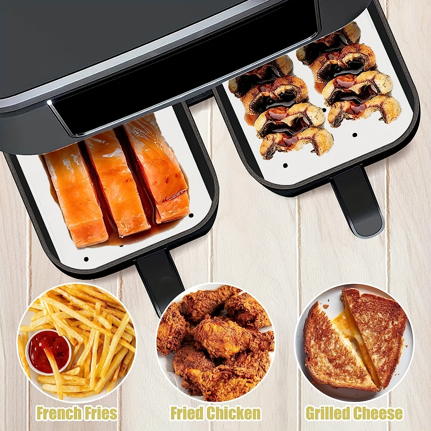 100Pcs Air Fryer Liners Air Fryer Accessories for Ninja Foodi Dual Air Fryer