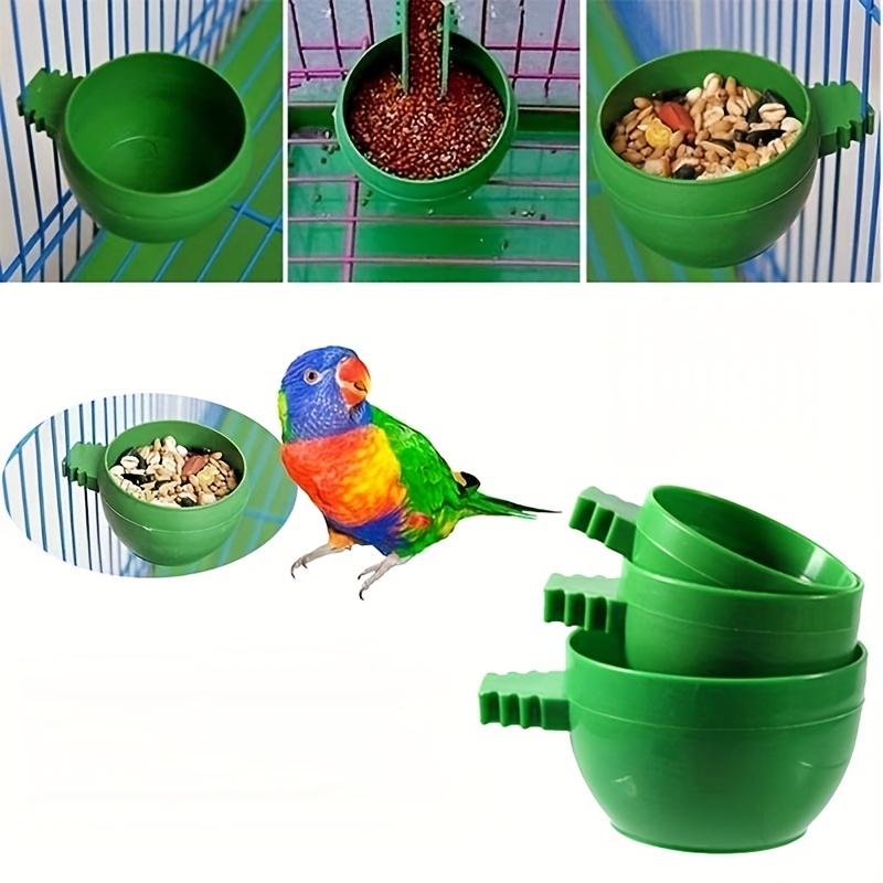 Bird food and water bowls best sale