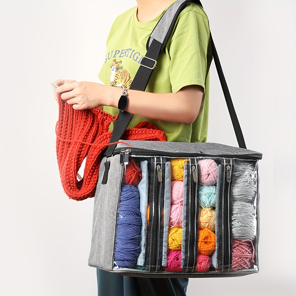 Storage Bag Wear Resistant Dust-proof Knitting Organizer Tote Bag