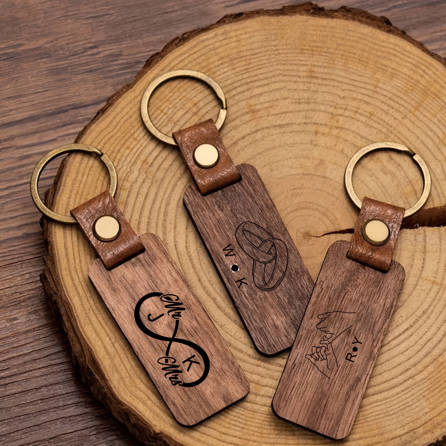 Porte clés personnalisable en bois MARBEL