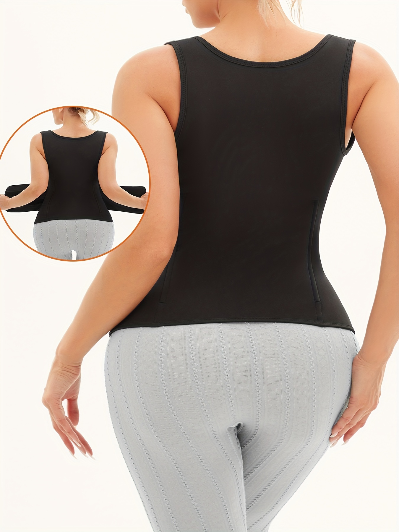 Espartilho Esportivo Plus Size, Feminino Plus Zíper Cintura Treinamento 2  Em 1 Colete Modelador De Corpo Com Cinto Ajustável