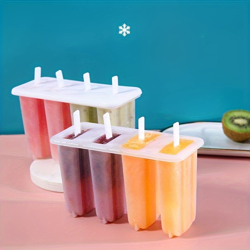 1pc Popsicle Mold 4 Cups Frozen Popsicle Mold Kit Popsicle Mold Homemade  Simple Popsicle Making for Children's Reusable Popsicle Mold