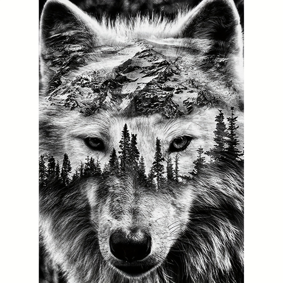 Wolf Diamond Painting Animal Art Handmade Home Gift - Temu