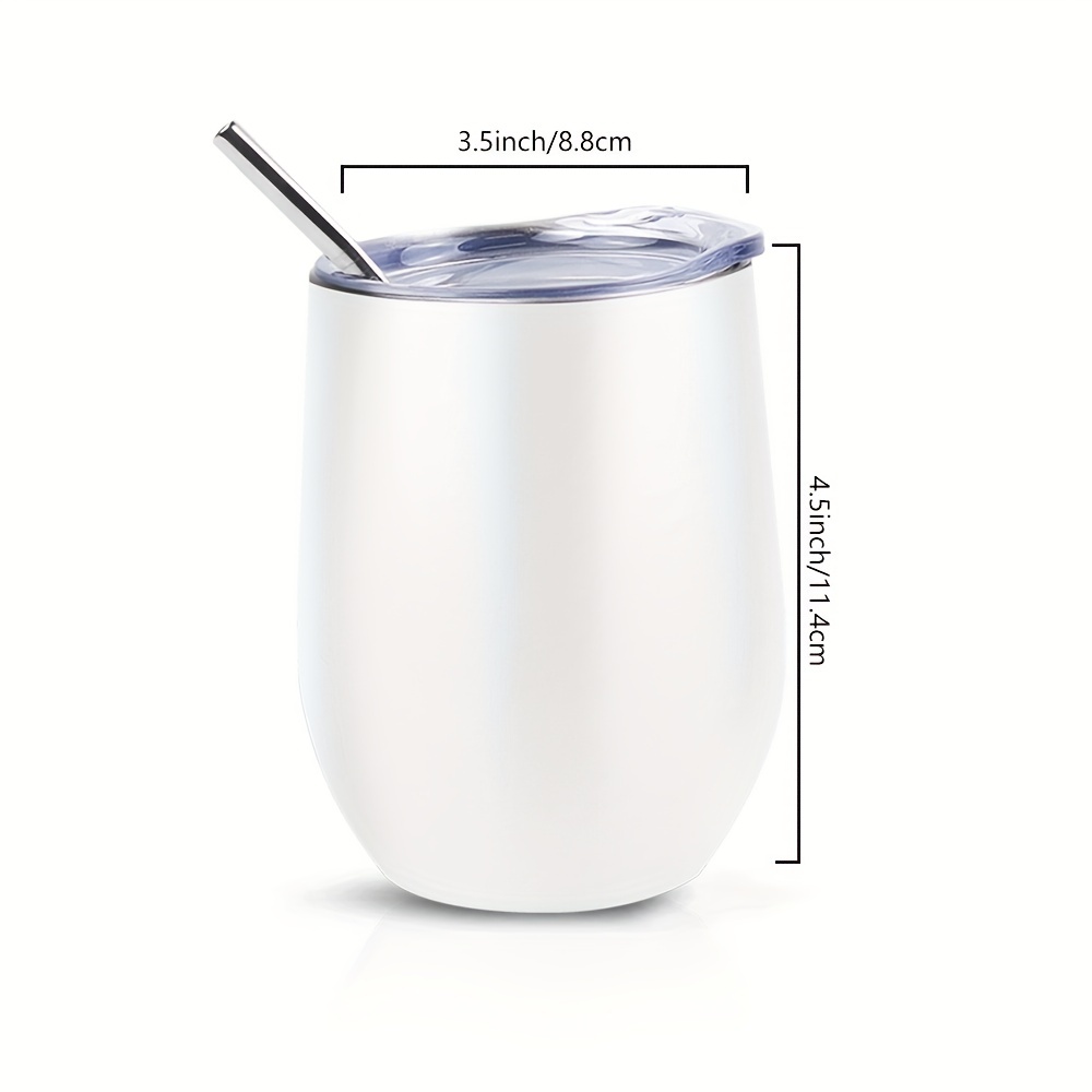 Craft Express 12oz. White Stemless Stainless Steel Wine Tumblers