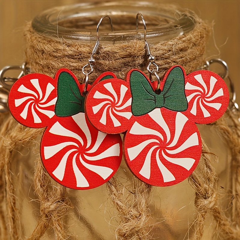 1 Pc Christmas Mouse Ears Headband & 2 Pcs Hair Bows Clips  Peppermint  Costume Candy Cane Gingerbread Hair Bow Headbands Accessories for Kids  Girls Women Baby