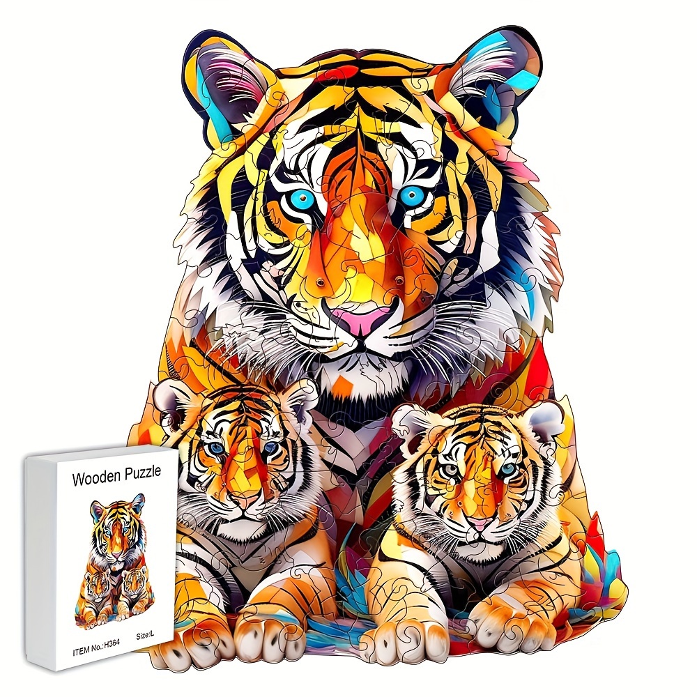 Tiger 'Ferocious Bengal Tiger' 3D Wood Jigsaw Puzzle
