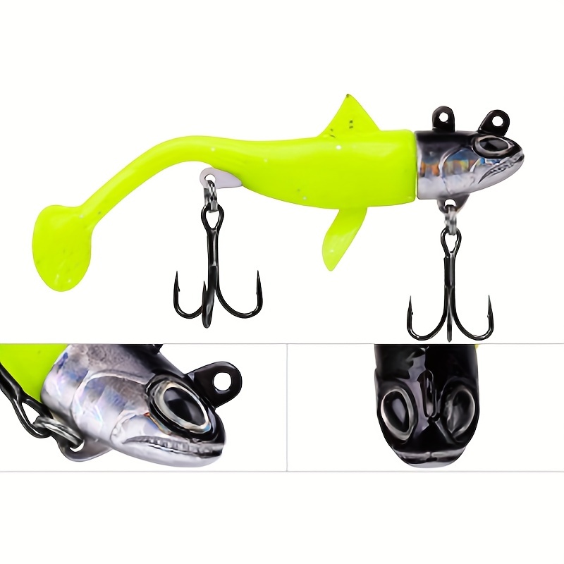 Luminous Soft Lure Treble Hooks Perfect Night Fishing - Temu