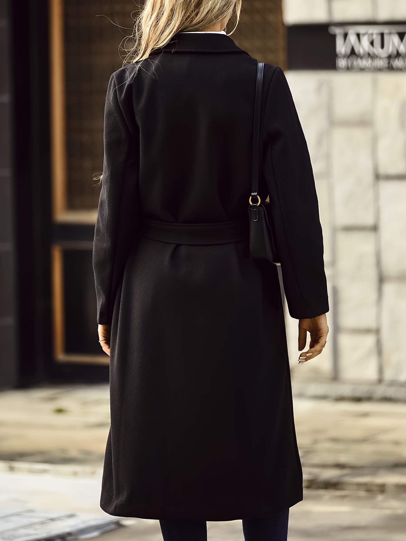 Comfy Belted Trench Coat, Elegant Lapel Neck Long Sleeve Coat, Women's  Clothing - Temu