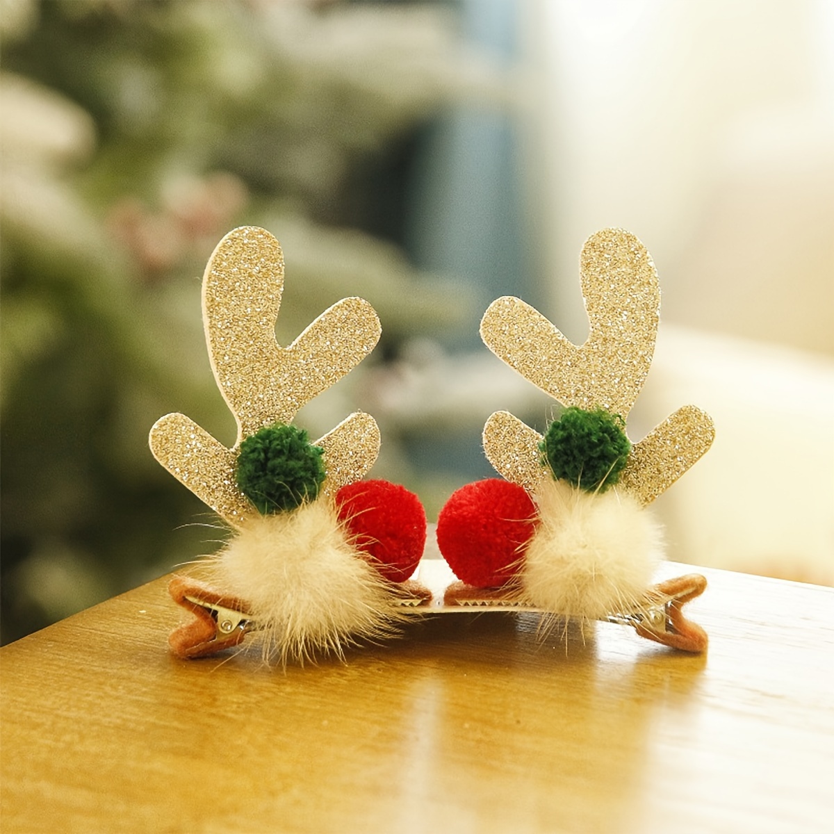 2pcs Christmas Hair Clip Cute Reindeer Antlers Hair Clips, Bobby Pins, Hairpins Christmas Hair Accessories for Girls Women,Bows,Temu