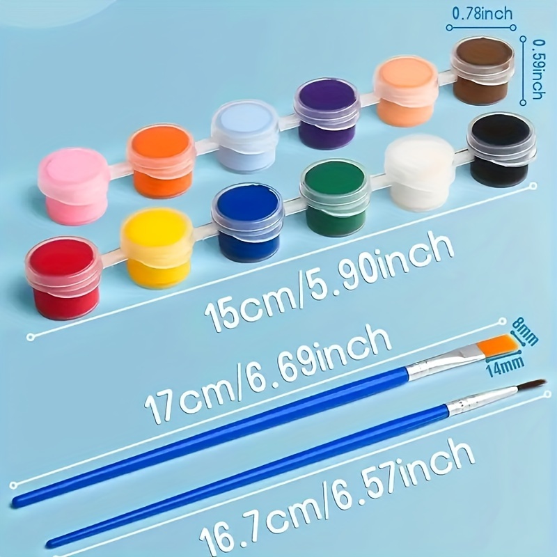 Kit 12 Paint Sets (Set di Pittura) colorati + pennellino per