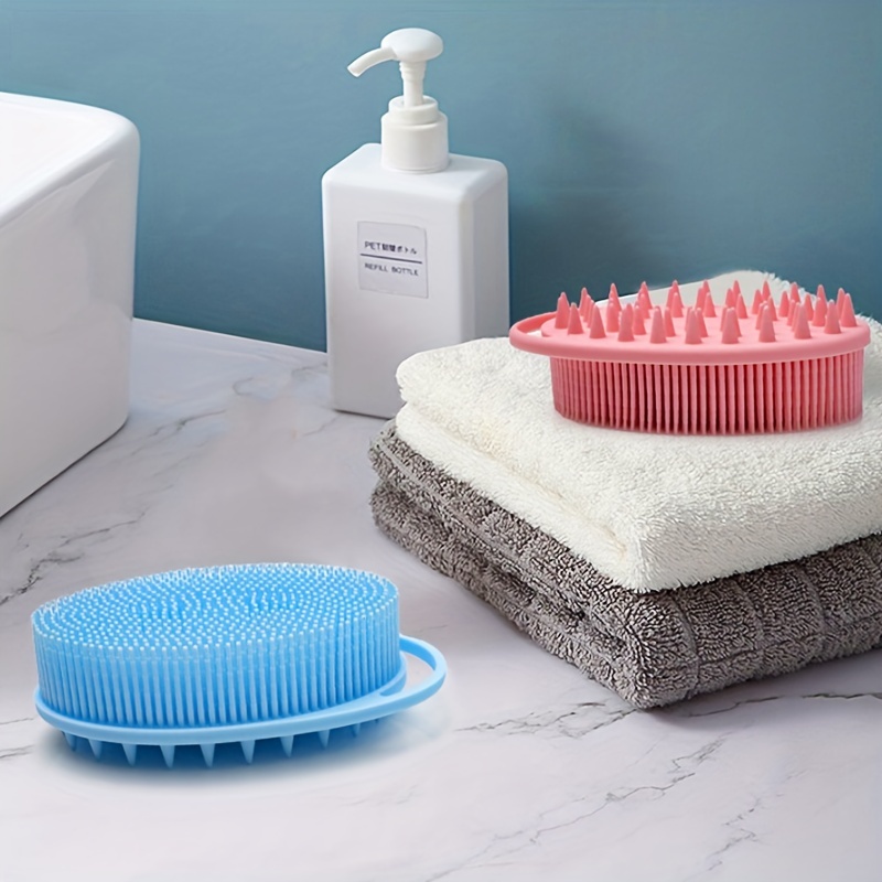 Bath Brush  Silicone Body Scrubber with Soap Dispenser
