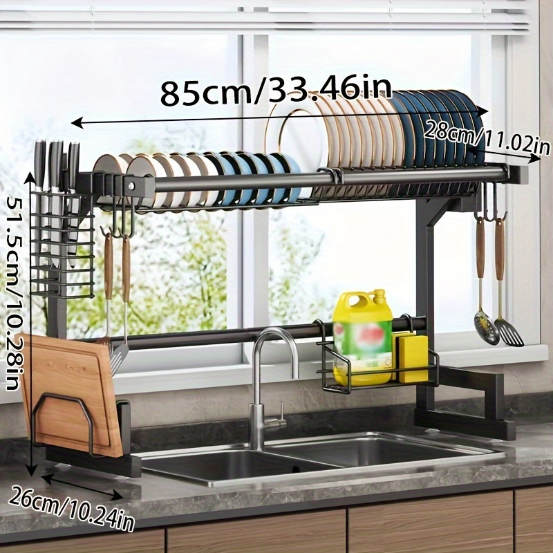 Over Sink Dish Drying Rack Expandable Snap on Design 2 Tier - Temu
